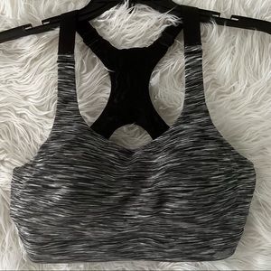 NWOT Soft Racerback Black and White Sports Bra